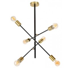 Lanny pend.E27 6X MAX 15W,blc/gold