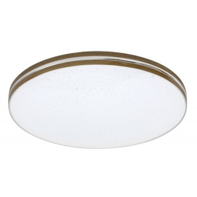 Oscar ceiling,w.bulb,18W,round,wht/waln.