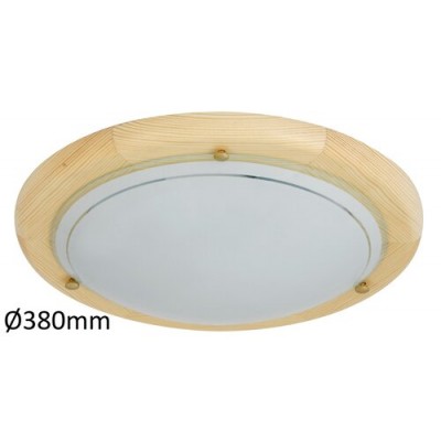 Fa Ufo ceilingD38 E27 2x60W nature opal