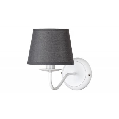 Flavio, wall lamp, white/gray, E14 1X MAX 40W, excl.