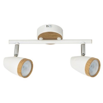 Karen spot,2x4W,w. bulb,white/beech