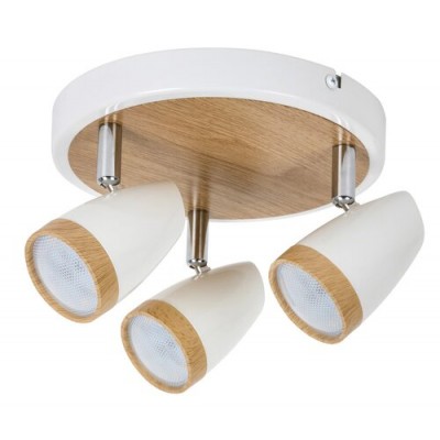 Karen spot,3x4W,w. bulb,white/beech