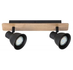 Mac spot w.o.bulb,GU10 2x35W,blck/beech