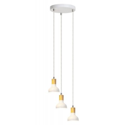 Holly pendant E14 3x40W,white/beech