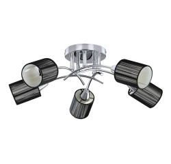 Veda ceiling lamp, E14 5x9W chrome-black
