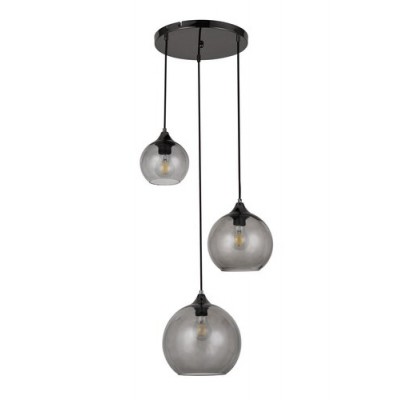 Tanesha pendant E27 3x max 40w black/smoke
