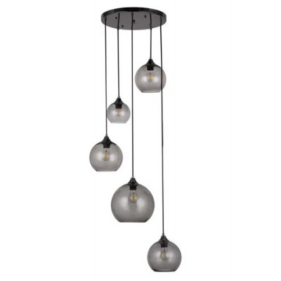 Tanesha pendant E27 5x max 40 W black/smoke