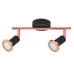 Valentine spot LED GU10 2x3W m.blk/coppe