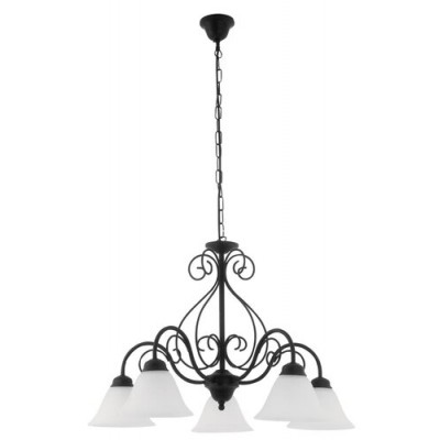 Athen 5arm chand. E14 5x40W m. black