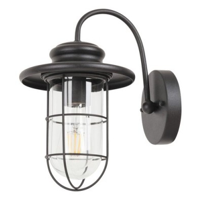 Pavia outd.wallE27 60Wm.blck/transp.IP44