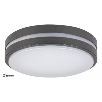 Hamburg, outdoor wall lamp, antrachite/white, built-in LED 12W 900lm 4000K, IP44 D280mm