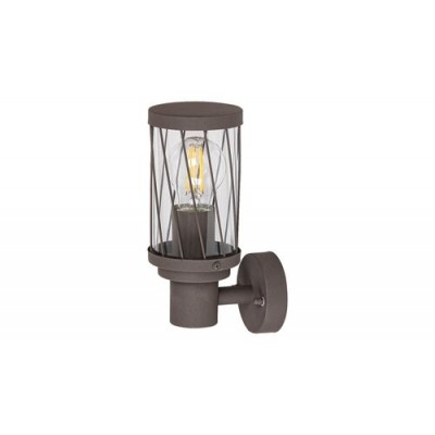 Budapest, outdoor wall lamp, brown, E27 1X MAX 40W, IP44 bulb excl.